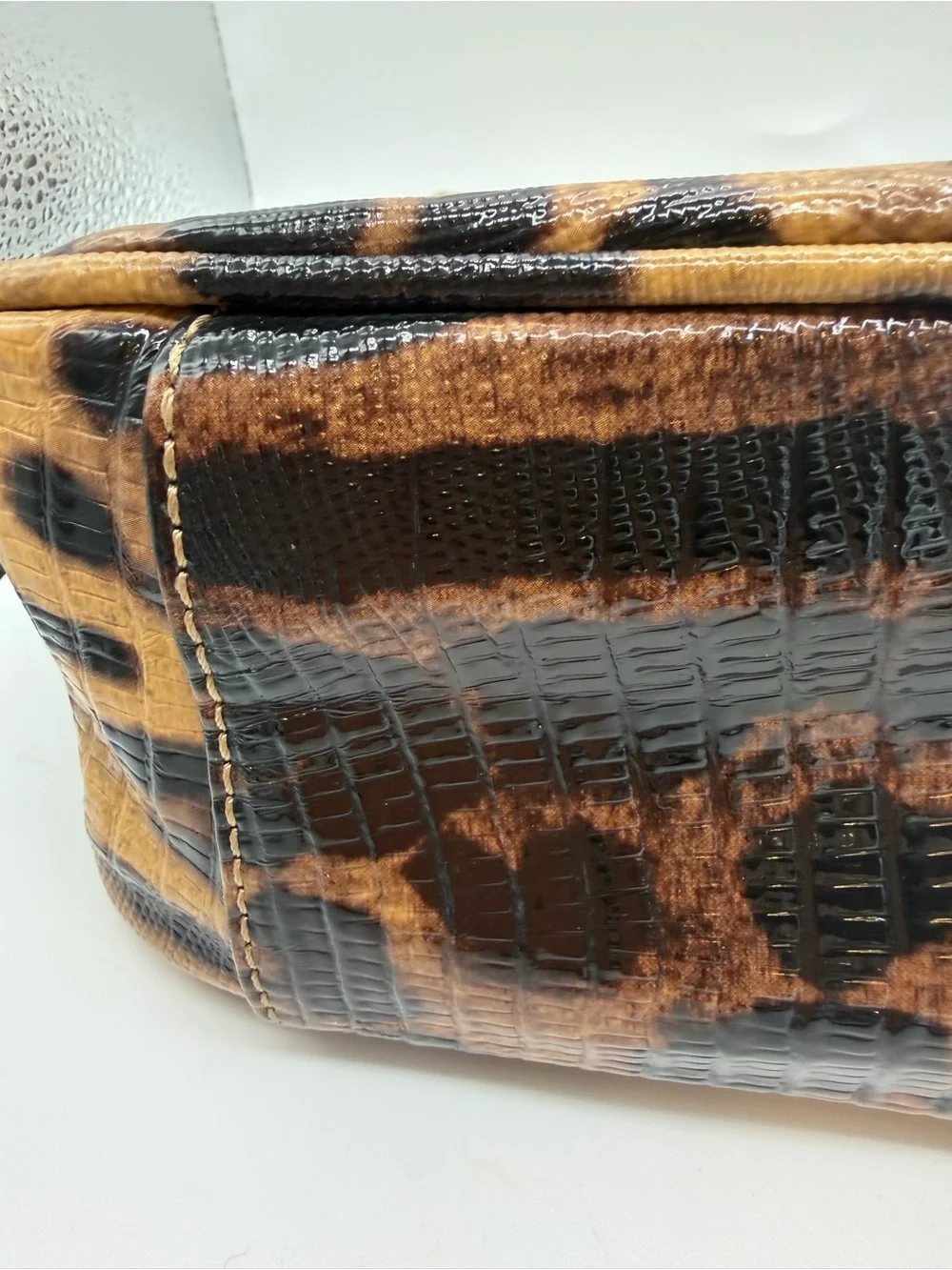 Anne Klein Leopard Print Chain Shoulder Bag